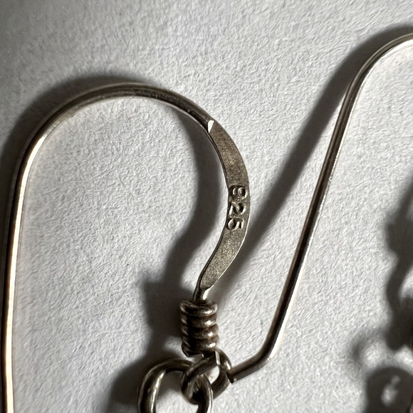 Southwest style turquoise inlay dangle earrings sterling 925 - Picture 7 of 7